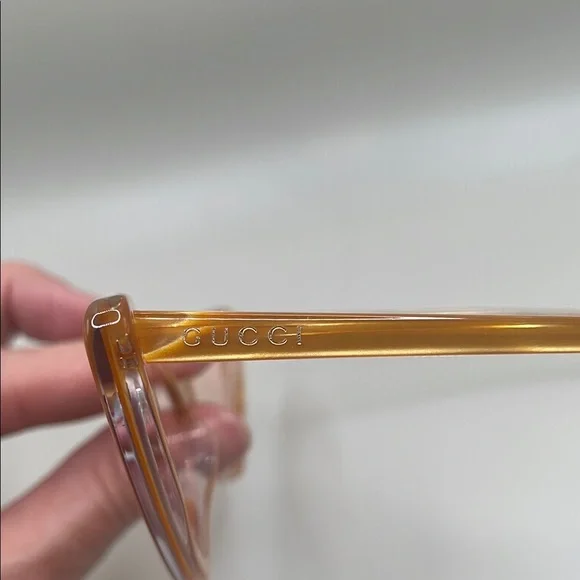 Gucci Women's Gold Cat-Eye Glasses - Picture 3 of 10